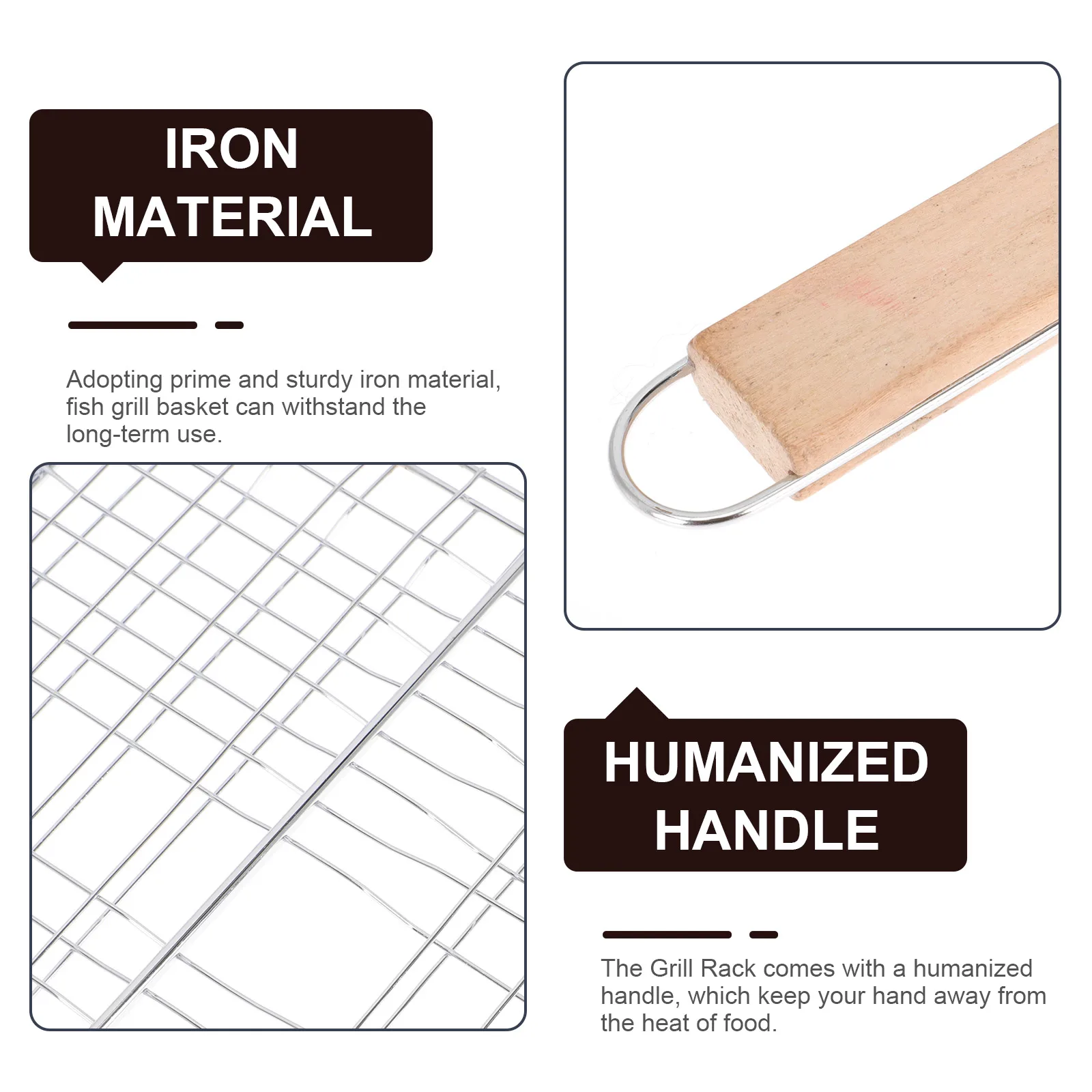 

Barbecue Fish Clip Burger Grill Basket Iron Grilling Baskets Tableware Grate Rack Outdoor Camping Picnic Meat Vegetable