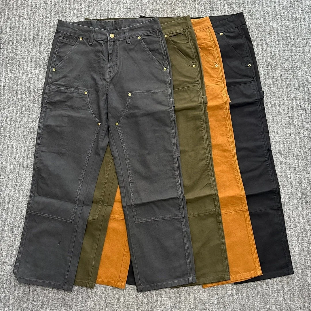 Qingtian Double Knee Canvas Canpenter Pants Vintage Workwear Heritage-Inspired Men's Trousers