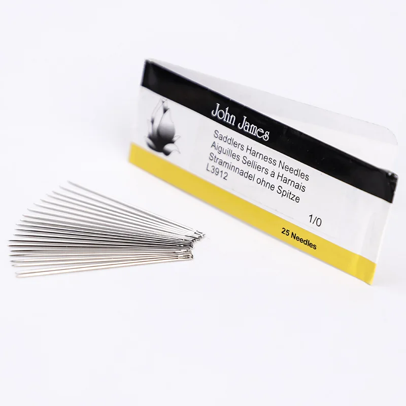 25 Pcs Bag Round pointed Needle Britain John James Leatherwear Needle Round Needle