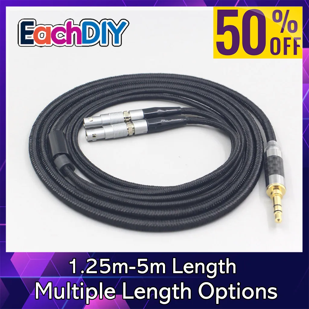 6.5mm XLR Super Soft Headphone Nylon OFC Cable For Ultrasone Veritas Jubilee 25E 15 Edition ED 8EX ED15 Earphone LN007529