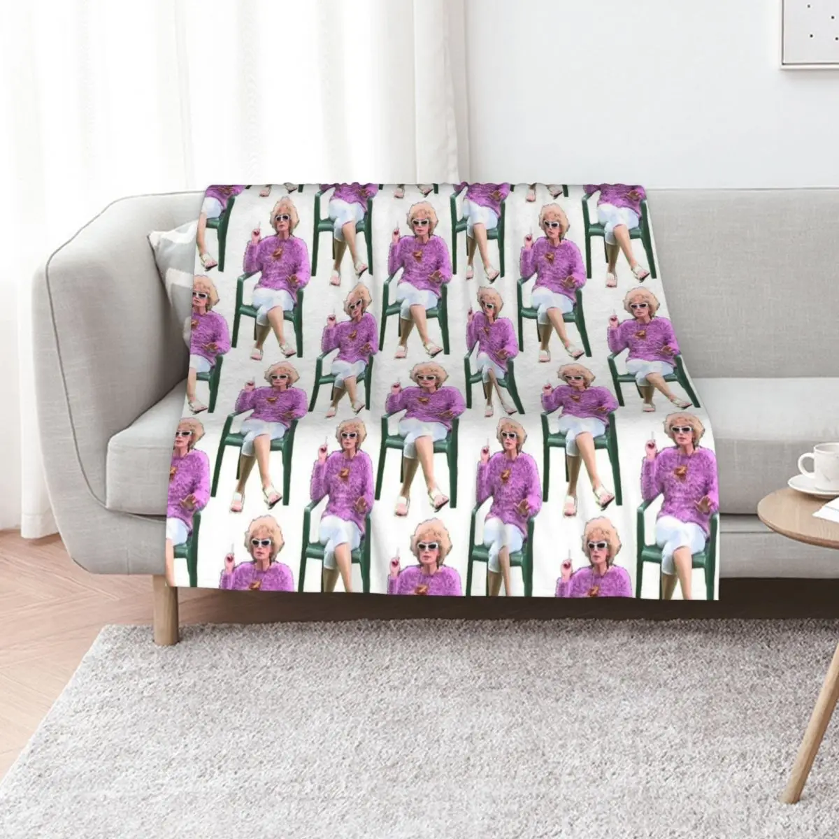 Kath and Kim: Kath Having a Smoke Throw Blanket Cute blankets and throws Bed linens Hair Soft Plaid Loose Blankets