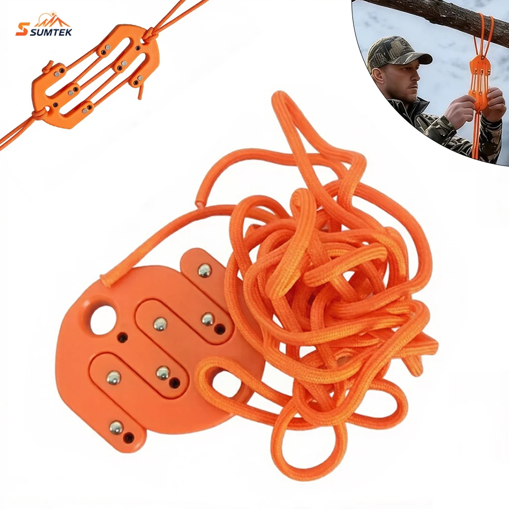 Compact Game Lifting Tool Pulley Portable Hunting Game Hoist Block for Hauling Management Hunting Camping Outdoor
