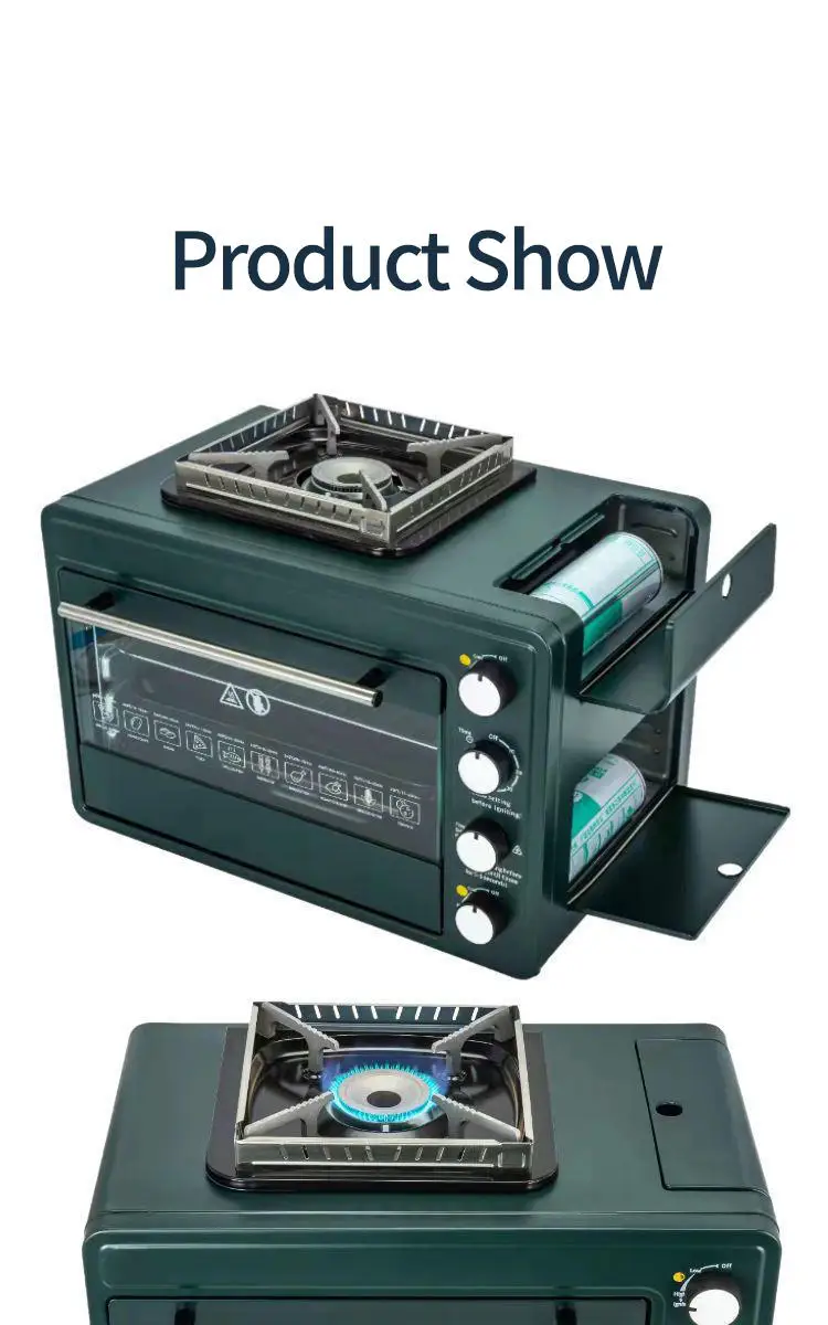 Portable Lightweight Multifunction Gas Oven Stove for Camping Hiking Outdoor Cooking Simple Style Metallic for Travel and BBQ