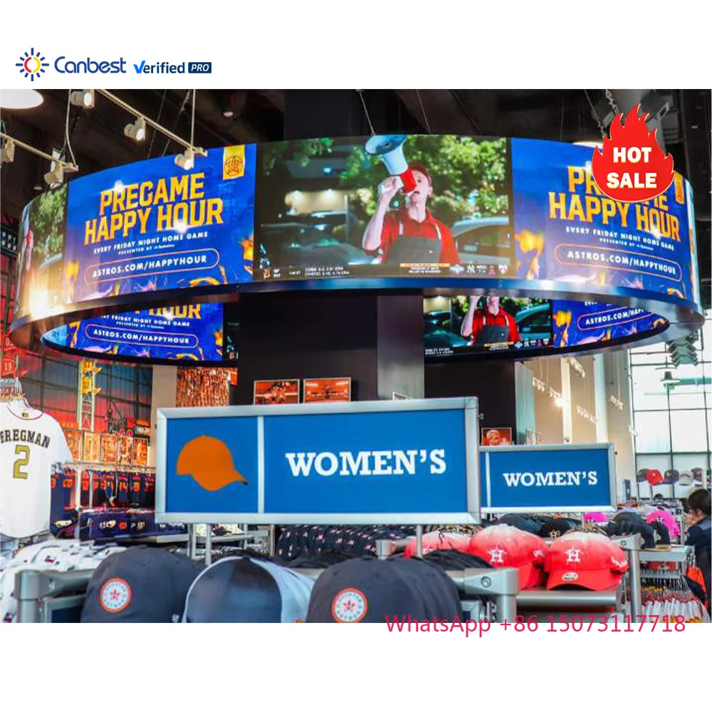 P1.8 P2.5 2.5mm 풀 컬러 실내 원형 기둥 LED 디스플레이 월 360도 곡선형 LED 스크린 패널