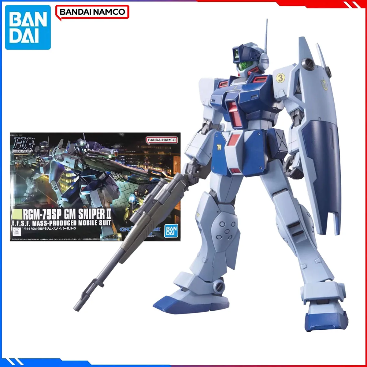 

Оригинальная фигурка Bandai Gundam, наборы моделей HGUC 1/144, аниме-фигурки RGM-79SP GM Sniper II, экшн-модель, игрушки, подарок для детей