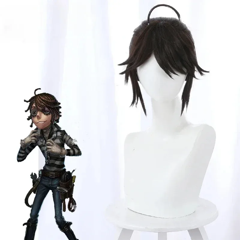 

Парик Identity V Luca Balsa, карнавальный костюм, коричневый короткий хвост, парики из синтетических волос для Хэллоуина, карнавала, ролевых игр