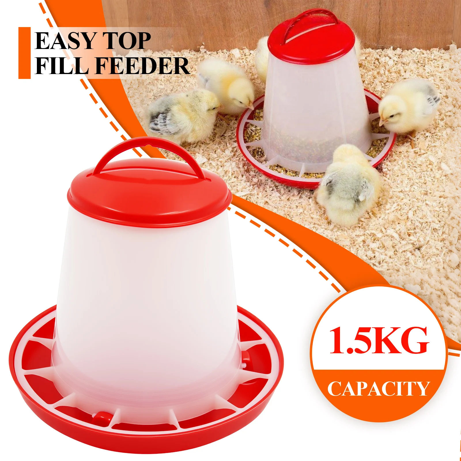 1.5/3Kg Automatische Kuiken Feeder Water Emmer Haan Kip Voeden Apparaat Boerderij Dieren Gevogelte Kwartel Duif voeden Levert 2 Stuks