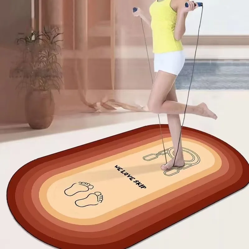 

VIKAMA Фитнес Коврик из диатомита Скакалка Скакалка Гимнастика Звукоизоляционный амортизирующий коврик Коврик для йоги Пропускные упражнения Нескользящий