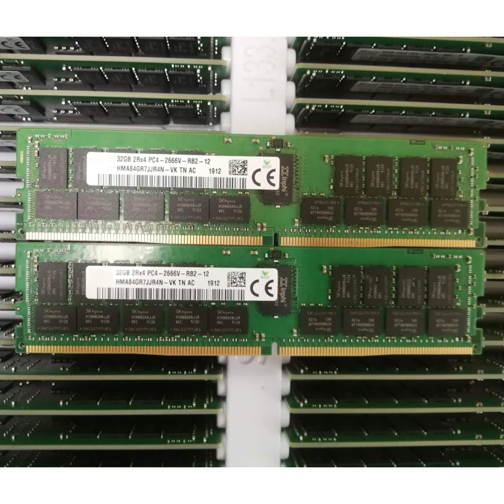 1 szt. RAM 32G 32GB 2RX4 PC4-2666V DDR4 ECC REG dla pamięci SK Hynix HMA84GR7JJR4N-VK