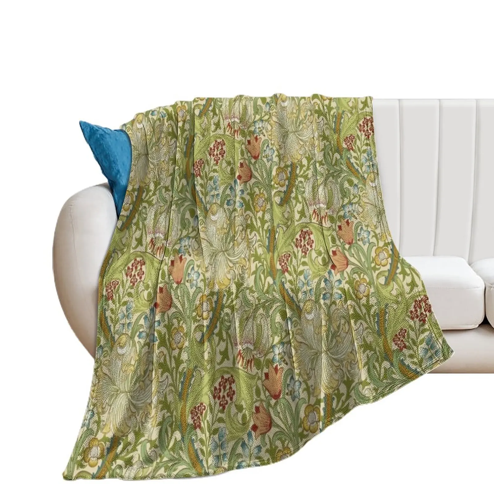 William Morris Golden Lily Vintage Pre-Raphaelite Throw Blanket manga Sofa Quilt Luxury Brand Blankets