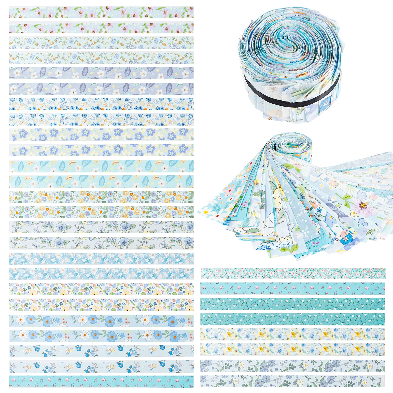 

40 шт., полоски из желейной ткани для квилтинга, рукоделия, шитья, винтажные хлопковые полоски с цветком для одеяла, коврика, домашнего декора, изготовление кошелька
