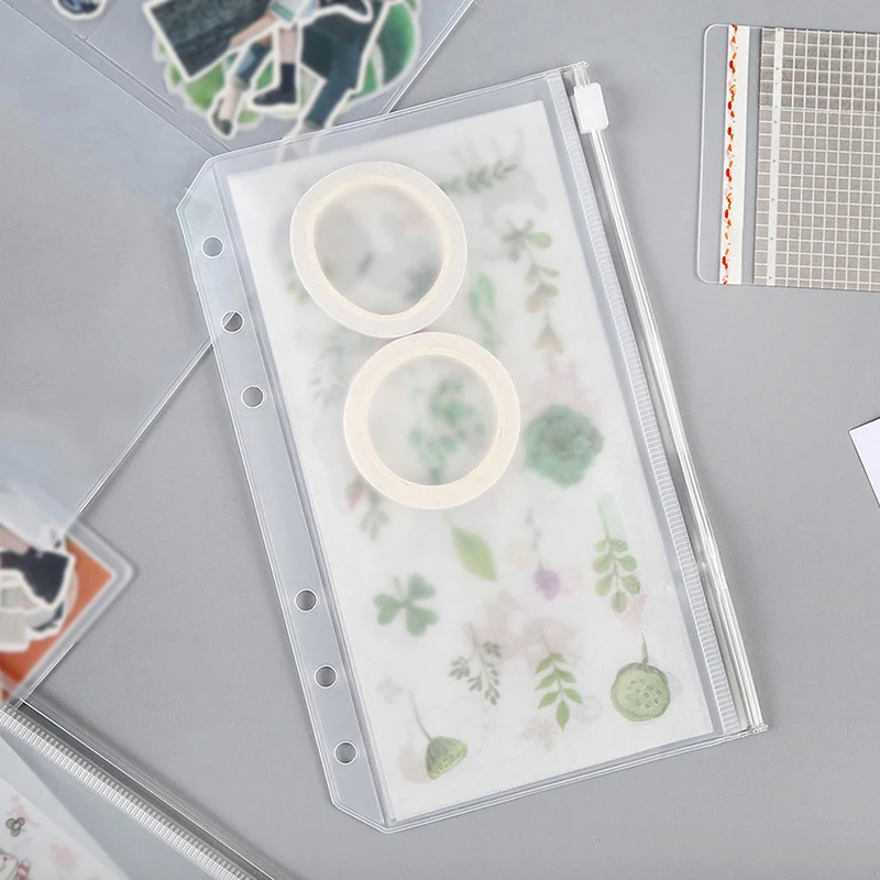 

2 шт. карманы для папок A6 с 6 отверстиями, карманы для папок на молнии, водонепроницаемые ПВХ, бюджетные конверты для наличных, сумка с вкладышами для тетради