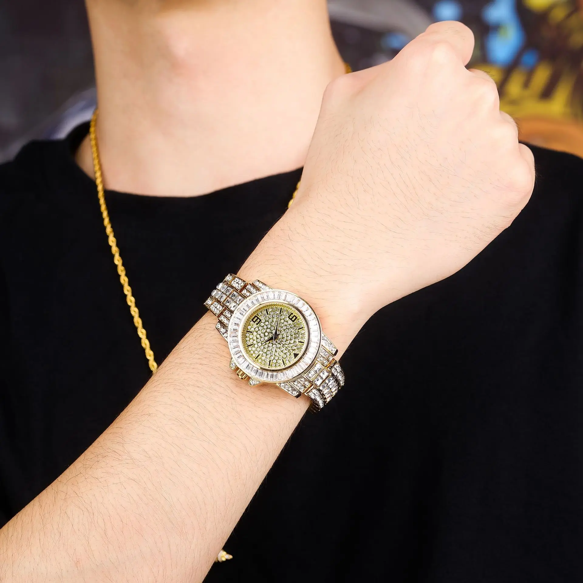 JINAO Brand Iced Out  Watch High Quality HIP HOP Watches With Micropave CZ Stainless Steel Watch Clock jewelry image 5