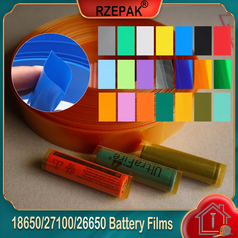 25~2000pcs 18650/21700/26650 Battery Insulated Film Precut Batteries Protection Wrap Cover Case Sleeving PVC Heat Shrink Tube