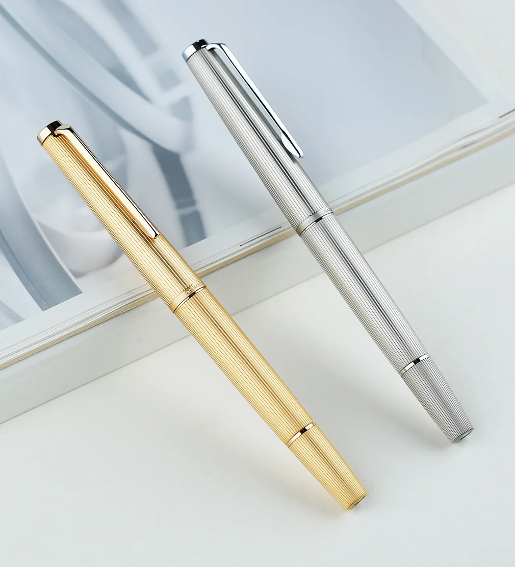 

New MAJOHN B32 Piston Fountain Pen F Nib Iridium Butterfly Design Point, Metal Strive Calligraphy Pen Gift for Office School