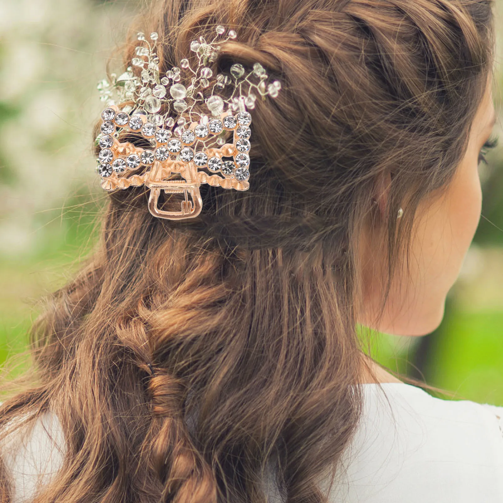 

Заколка для волос со стразами и бантом для женщин, винтажные аксессуары для прически, создатель булочек, корейская передняя заколка для волос, свадебное украшение для волос