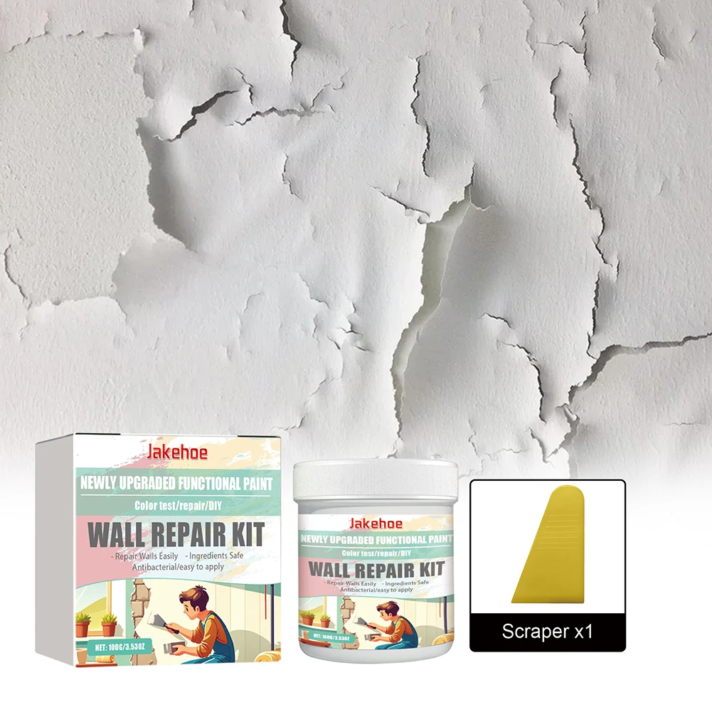 

100g Wall Repair Agent with Scraper Home Wall Stain Graffiti Mildew Renovation Crack Repair Paste Wall Mending Cream