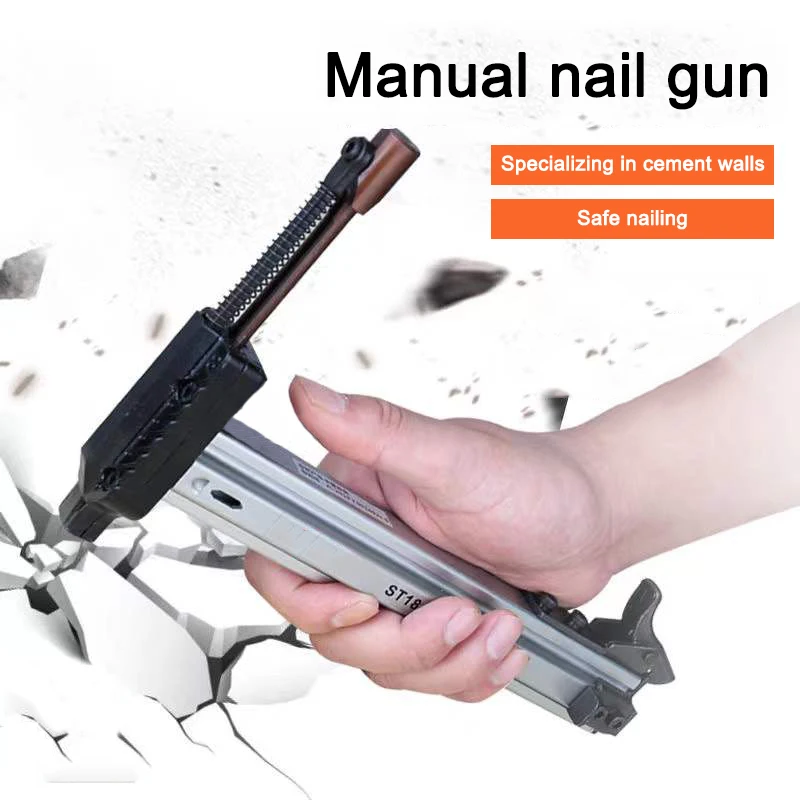 

Manual nail gun steel st18 nail gun woodworking concrete nailer cement wall nailing wire groove wall nailer dedicated