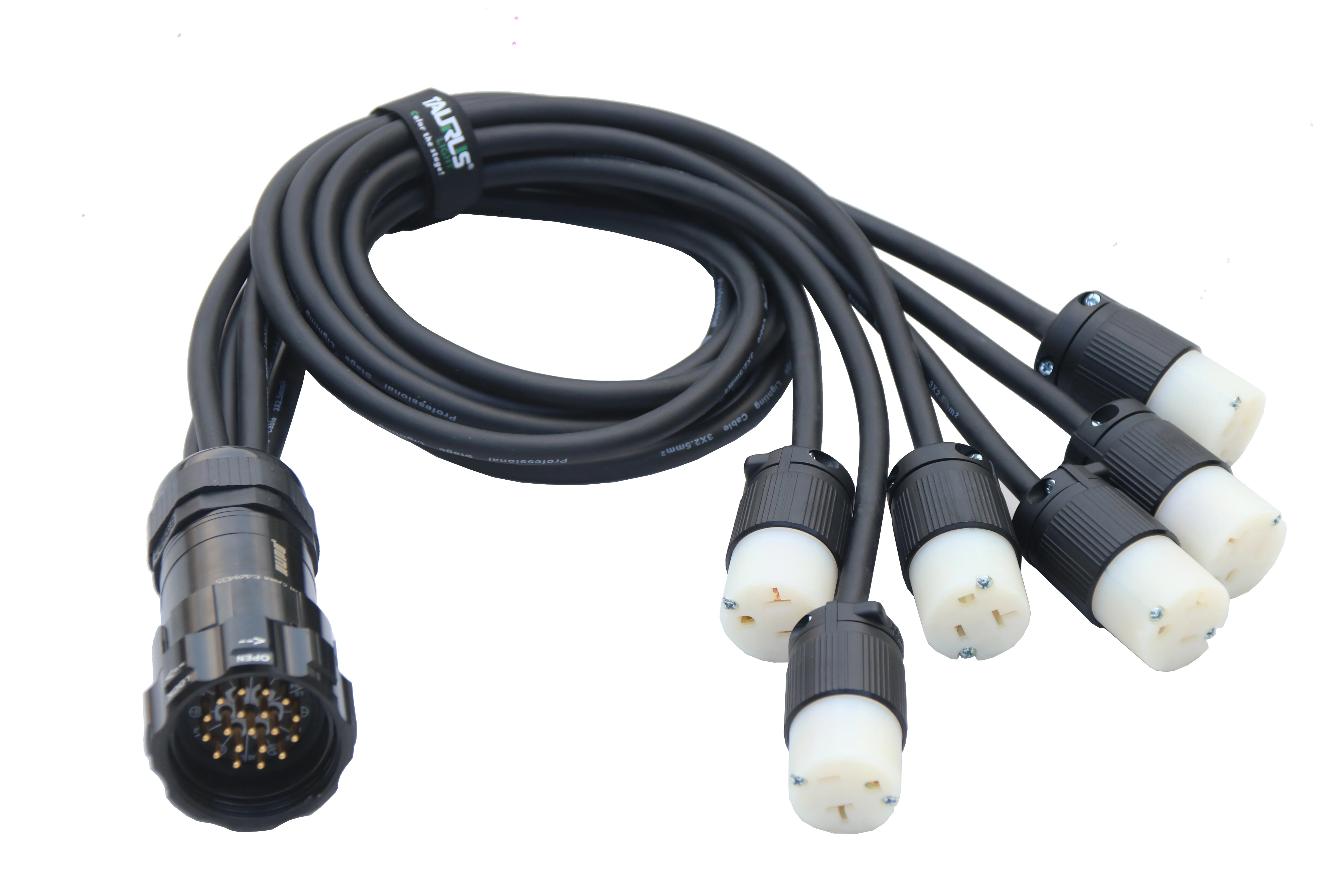 Numerous Plug Types Can Be Customized 3x 1.5/3x 2.5mm Electrical Breakout 19Pin Socapex to Edison Power Cable with Cable Tie