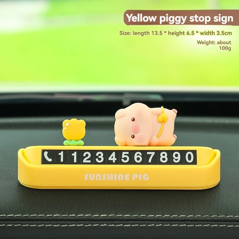 OASATE con tulipani Cute Pig carta di parcheggio temporanea per auto numero di telefono targa numero di telefono parcheggio Stop In Car-styling