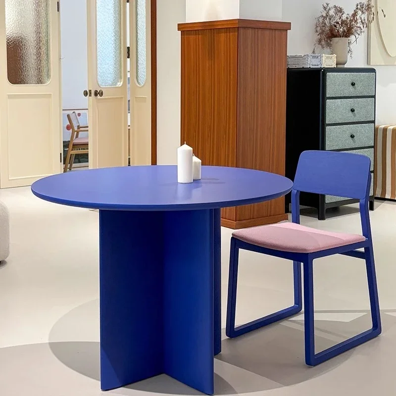 Salon Round Dining Table Wood Modern Living Room Mahjong Makeup Gaming Dining Table Writing Service Muebles Office Furniture