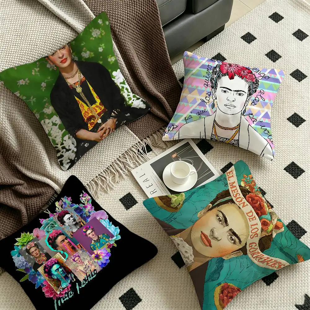 F-Frida K-Kahlo Cushion Cover Car Throw Pillow Case For Sofa Car Christmas Gift 40x40cm 45x45cm