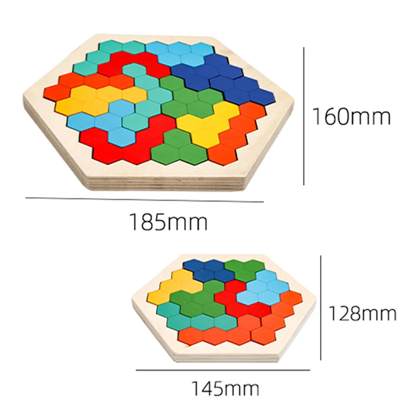 Puzzle 3D colorato Giocattoli di legno Tangram di alta qualità Gioco di puzzle matematico Bambini in età prescolare Immaginazione Giocattoli educativi per bambini