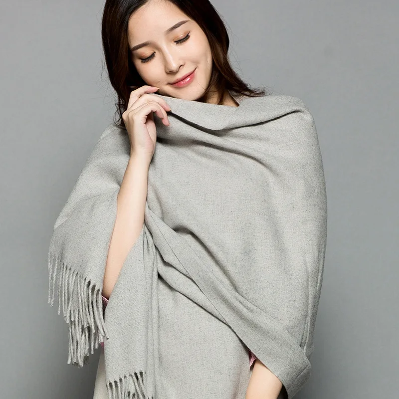 New Green/White/Gray 8 Colors Tassel Lady Wool Scarf Long Women Soft Pashmina Scarves Solid Wraps Blanket Winter Warm Girls Shaw