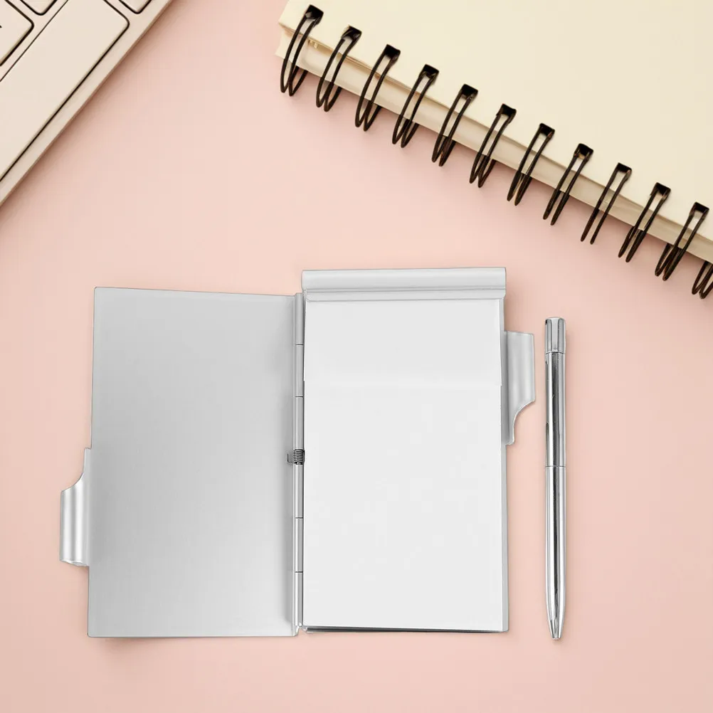Sleek Mini Metal Notebook Aluminum Pocket Notepad with Replaceable Pages and Pen Compact Portable Journal for Students