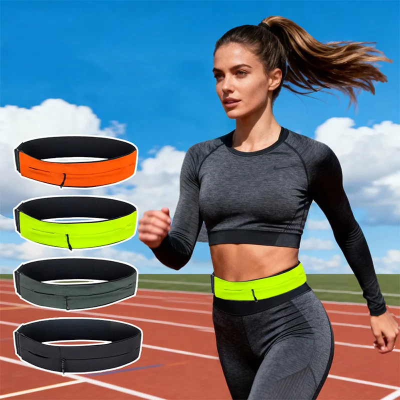 

Поясная сумка для бега, спортивная сумка-бананка для активного отдыха, регулируемая невидимая велосипедная поясная сумка, сумка для ключей и телефона, фитнес-аксессуар