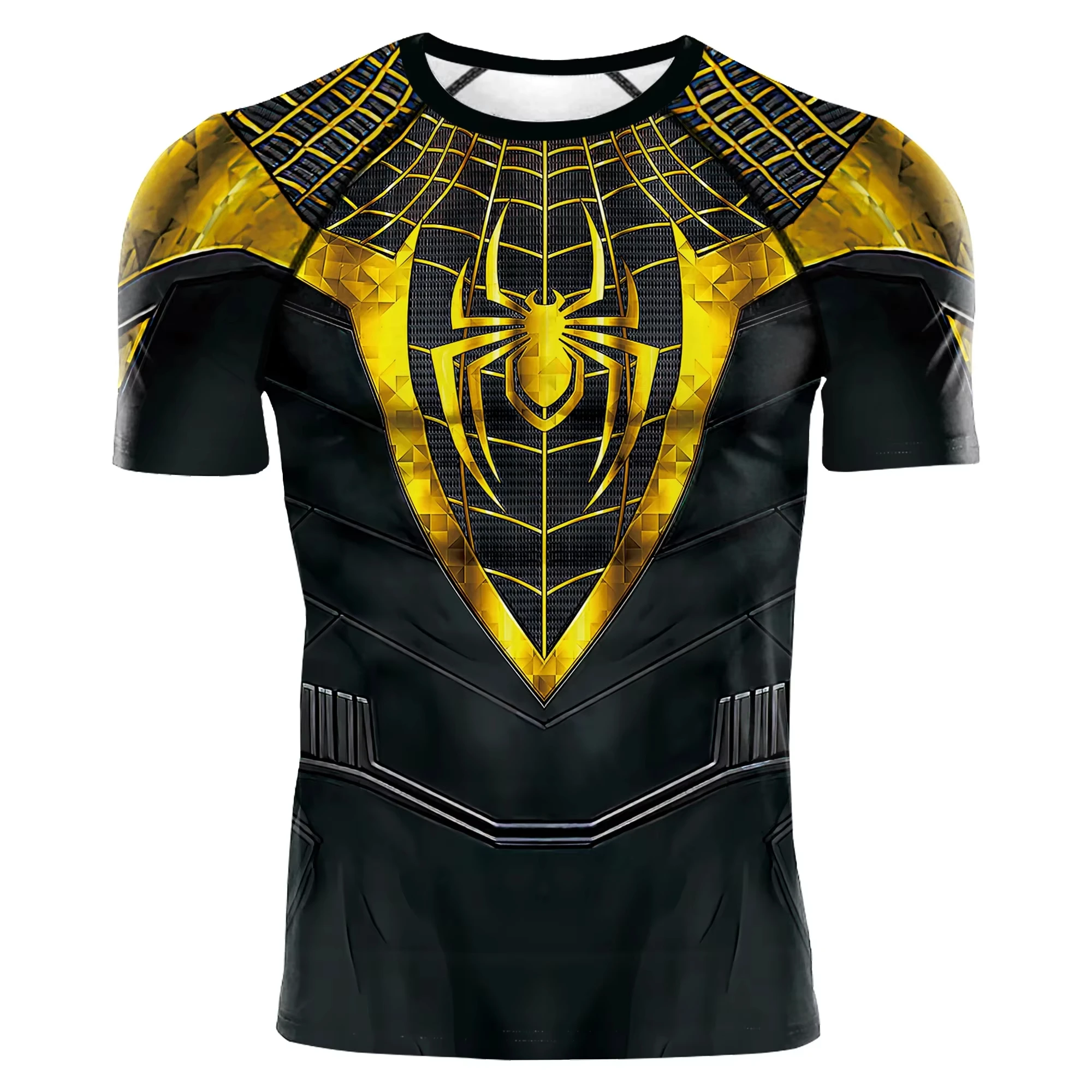 Compression Shirts for Men Short Sleeve Comics Spider Cosplay T-Shirt Superhero Top Elastic Fitness Sportwear Halloween Clothes image 6