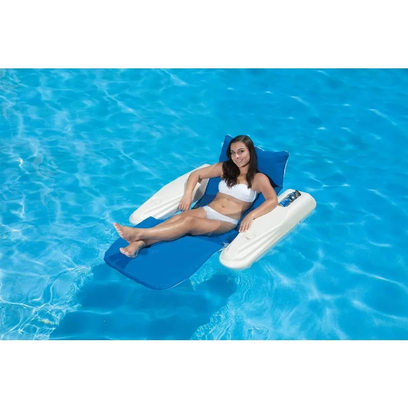 

Poolmaster Swimming Pool Adjustable Floating Chaise Lounge, Rio Sun, Blue Bayou Large