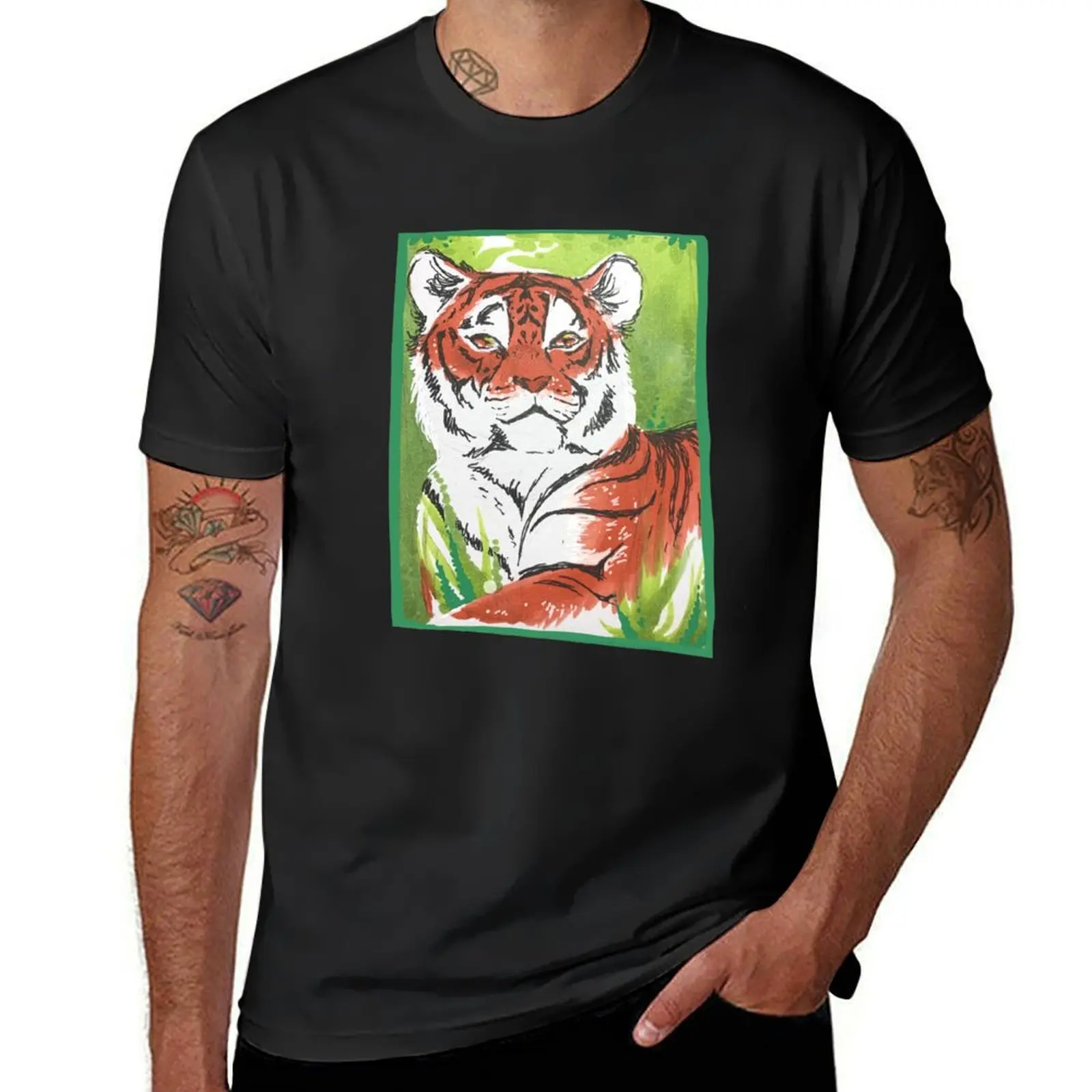 

Tiger T-Shirt blacks plus sizes T-shirt men