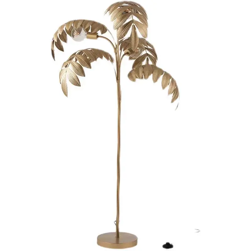 Amerikanische Retro-Villa, personalisierte goldene Palmblatt-Hotel-Homestay-Designer, kreative Wohnzimmer-Schlafzimmer-Stehlampe