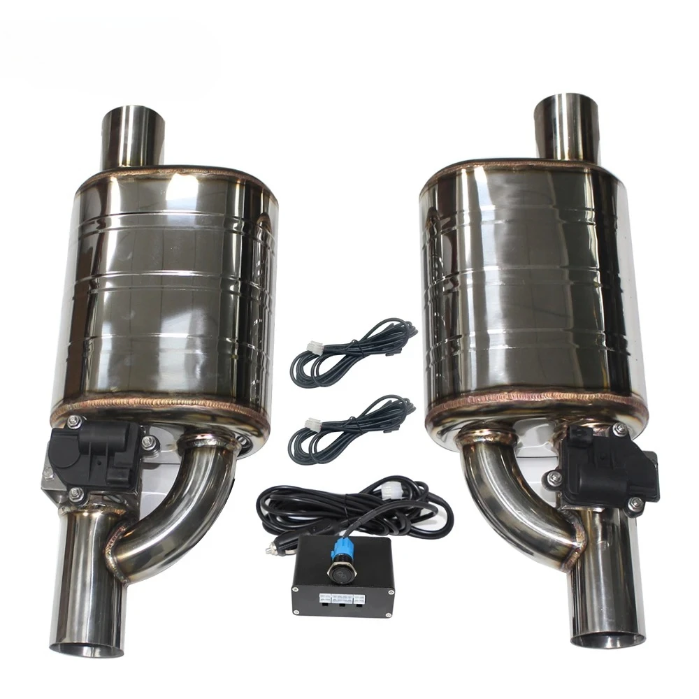 EPLUS Automotive Exhaust System Electric Valve Control Exhaust Pipe Kit Adjustable Valve Angle Stainless Steel Universal Type