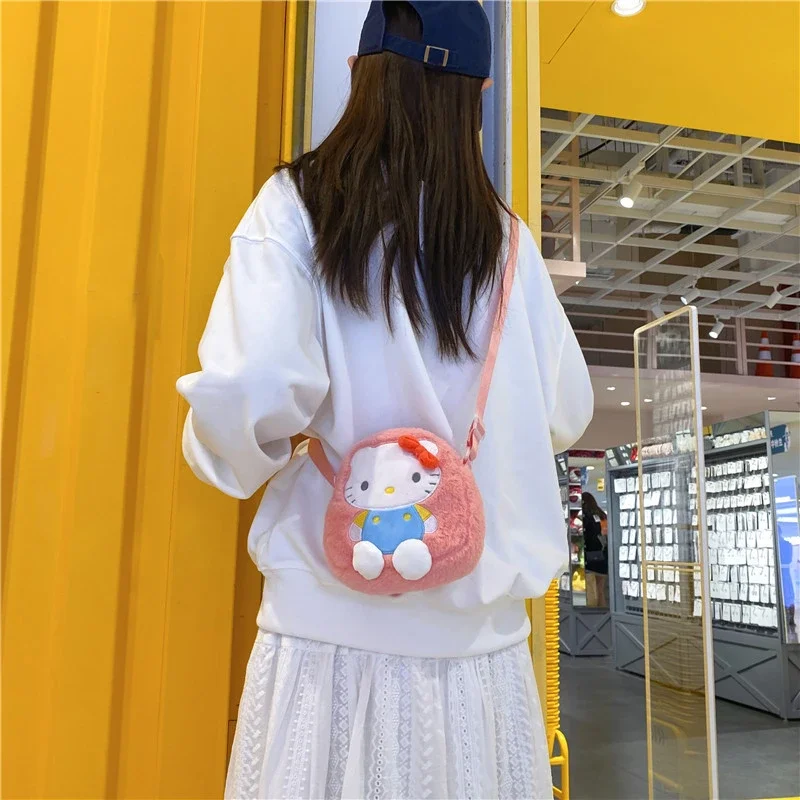 

Sanrio Hello Kitty Plush Coin Purse Cute Anime Cartoon Cinnamoroll Kuromi Fashion Shoulder Bag Messenger Bag Child Holiday Gifts