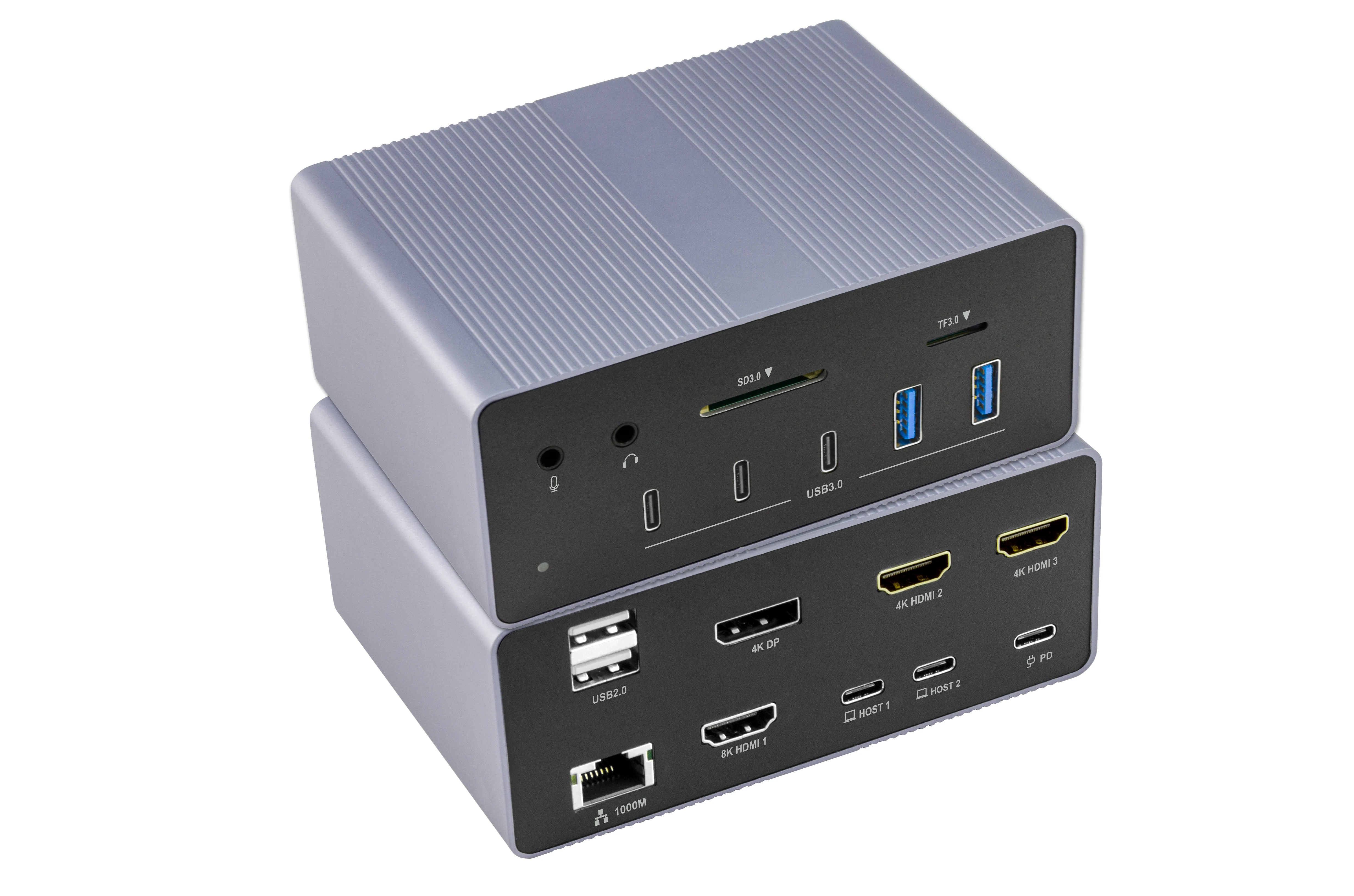 19 in 1 USB C Docking Station Multiport with HDMI 8K DisplayPort USB A/C RJ45 PD100W SD/TF Audio Port Adapter for Windows&MacOS