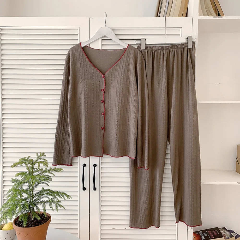

Spring and Autumn Women's Loungewear Chest Pads Home Wear Pajamas for Woman Nightwear Pyjama Set Lounge Wear Pijama Sleepwear