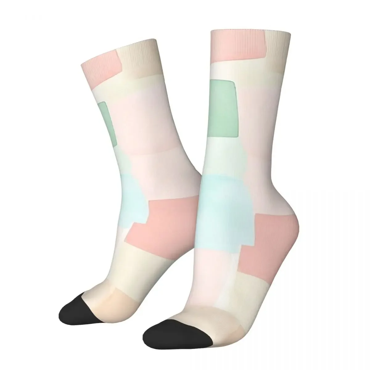 

Pastel Watercolor Squares Socks Harajuku High Quality Stockings All Season Long Socks Accessories for Man Woman's Christmas Gift