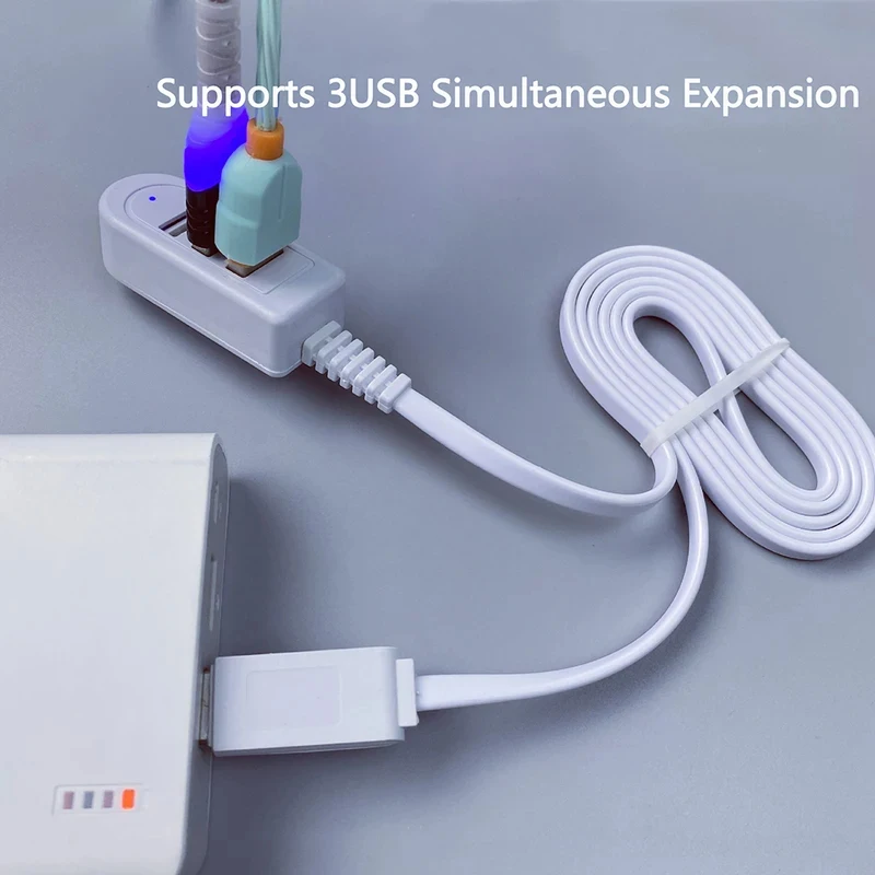 1-5Pcs 3 In 1 USB Multi-function Charger Converter USB Port Hub Digital Data Cables Accessories Extension Splitter Socket Cable