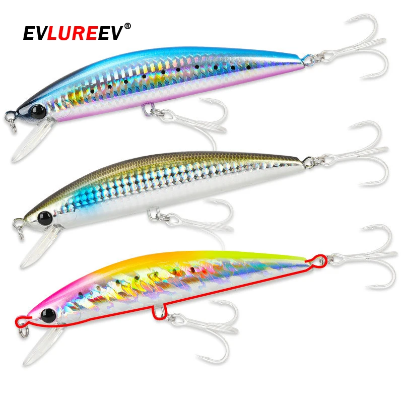 EVLUREEV 120S Ultra Long Casting Sinking Minnow Hard Bait 120mm 40g TWINKLE DW111 Flounder Sea Bass Saltwater Sea Fishing Lure