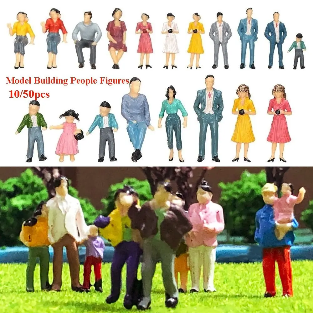 10/50pcs 1:25/1:30/1:300 Scale Model Building People Mixed Color Assorted Poses Figures Passengers Multistyles Standing People