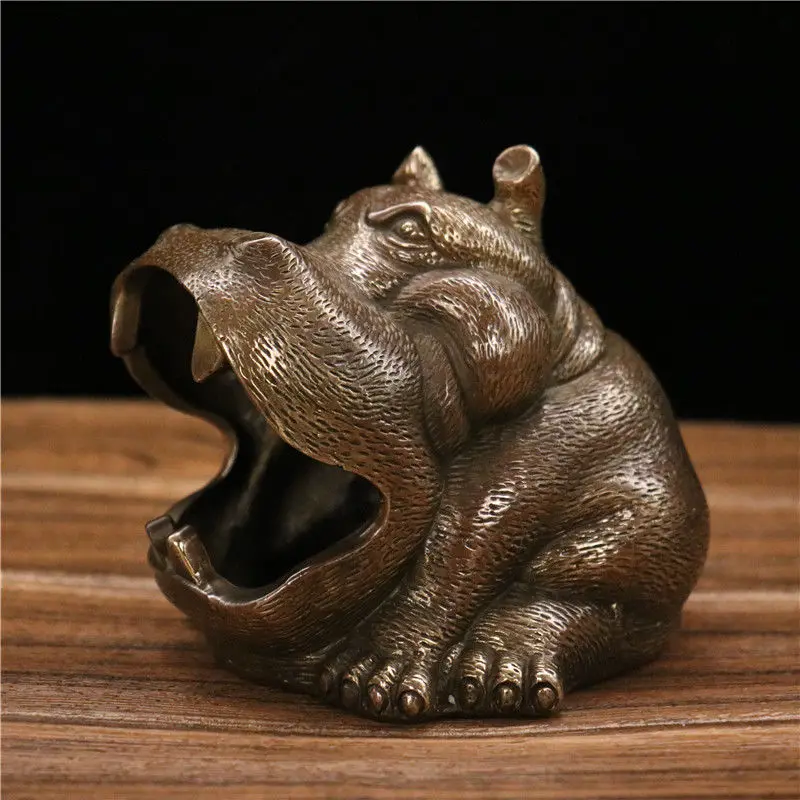 New Big Hippo Creative Cartoon Animal Ashtray Dragon Playing with Pearls Coin Storage Jar Home Decoration