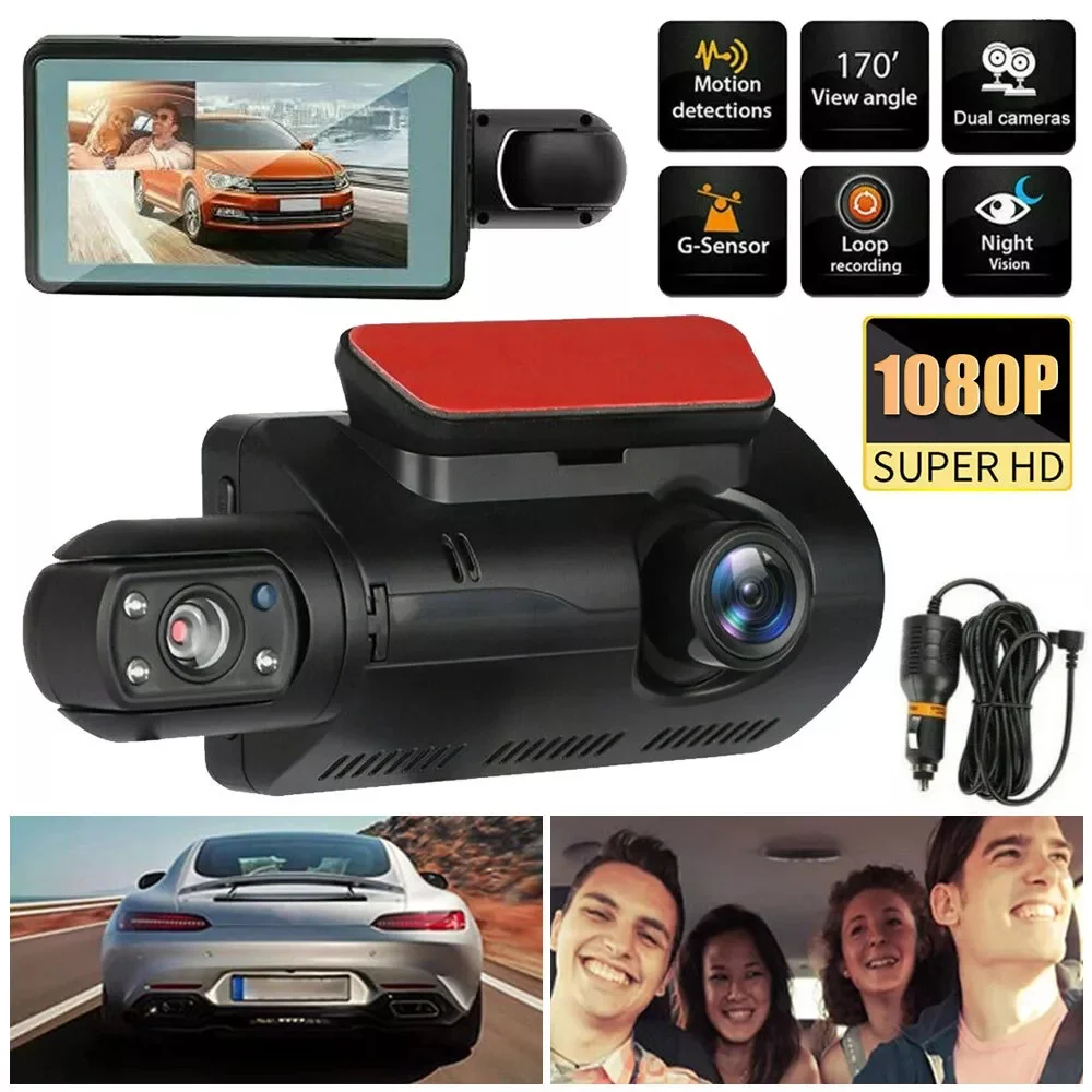 1080P WIFI Dual Camera Car Driving Recorder HD Car Video Recorder Infrared Night Vision Loop Recording Driving Recorder Monitor