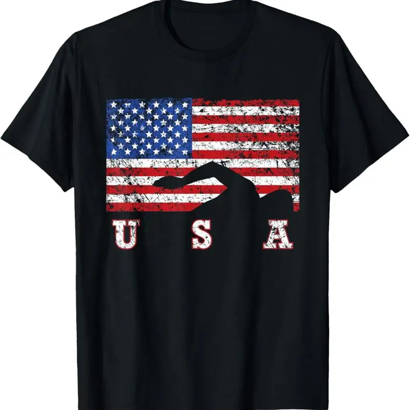 

American Flag Swimming Usa Swim Team T Shirt