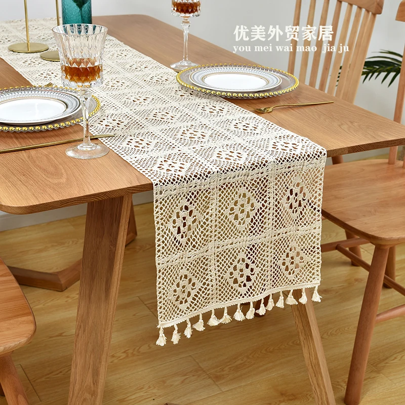 

Tablecloth Nordic Lace Tv Cabinet Cover Rectangular Coffee Table Cover Towel Shoe Cabinet Chest Of Drawers Vintage Fabric Strip