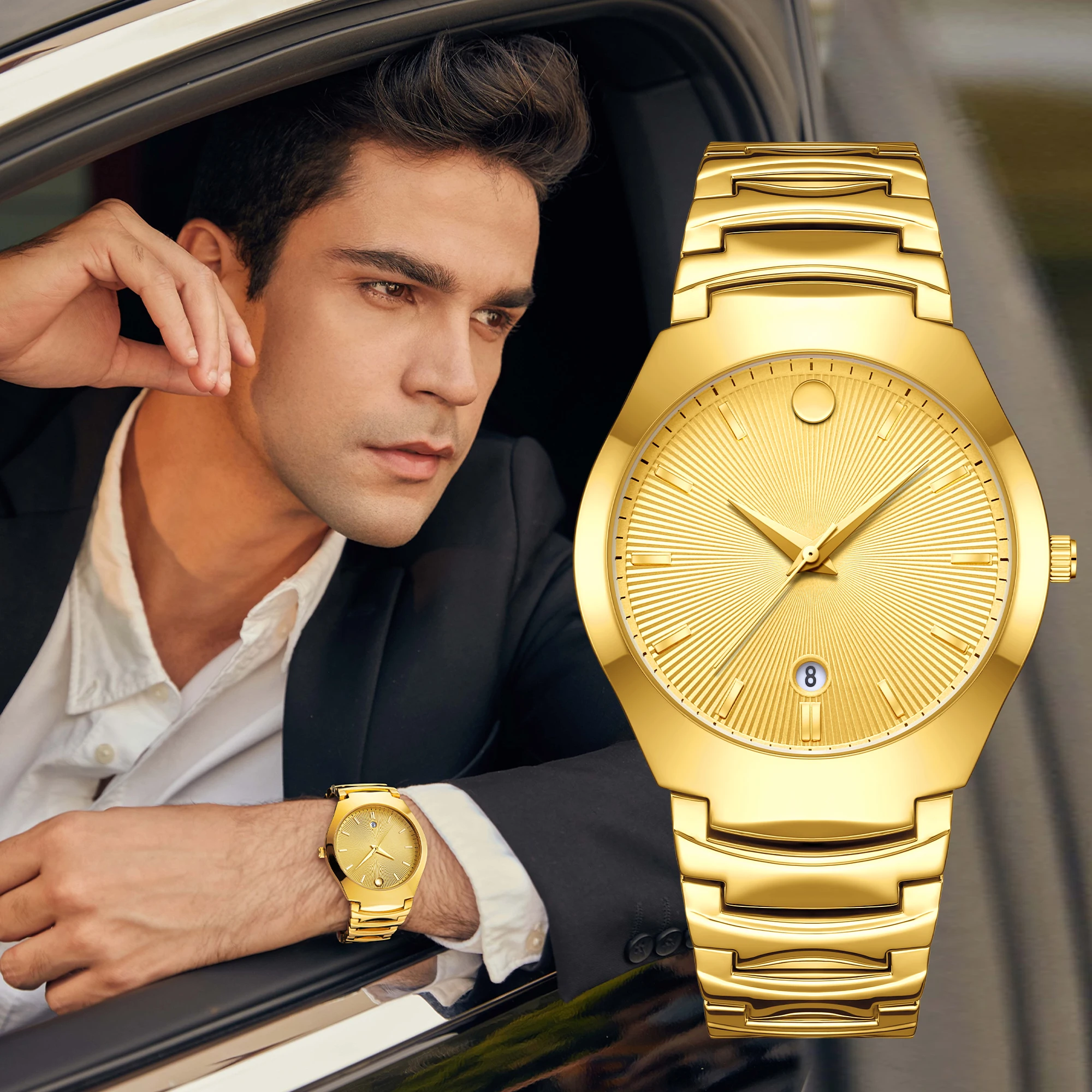 YaLaLuSi Stylish Minimalist Steel-Strap Bracelets for Men and Women Elegant Business Watches, Perfect as Gifts for Couples Reloj