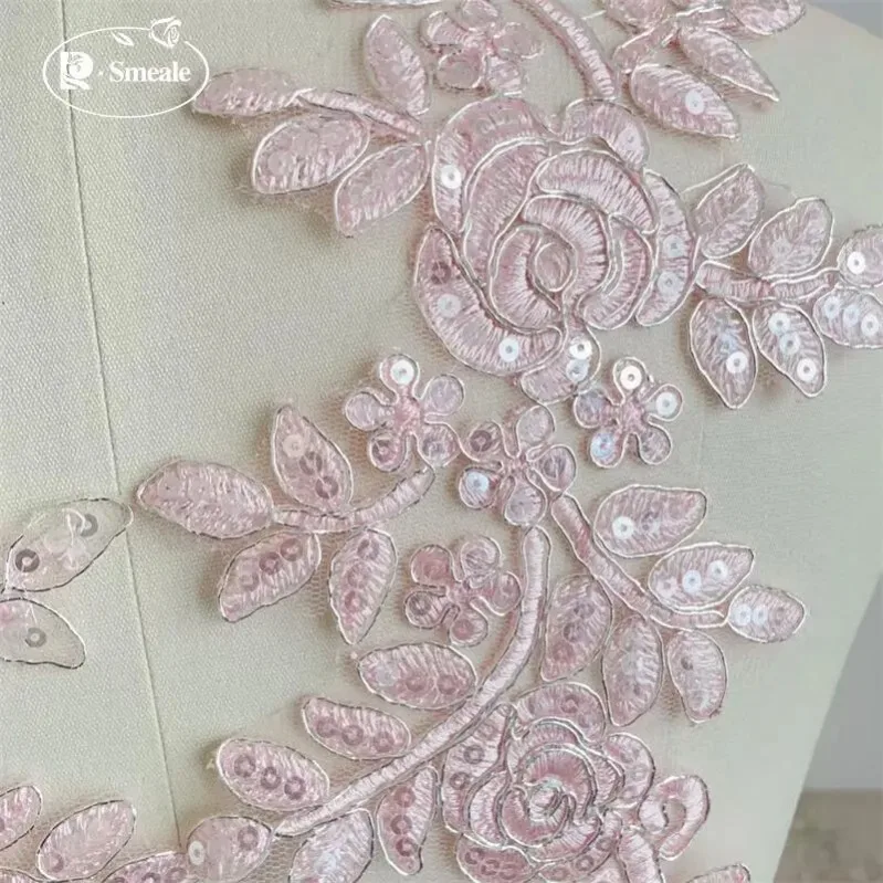 10 Stück = 5 Paar Spitzenblumen-Applikationen für Hochzeitskleider, Schleier, Hochzeitsschuhe, handgefertigte Accessoires, DIY-Applikation, RS414 – Detail 6