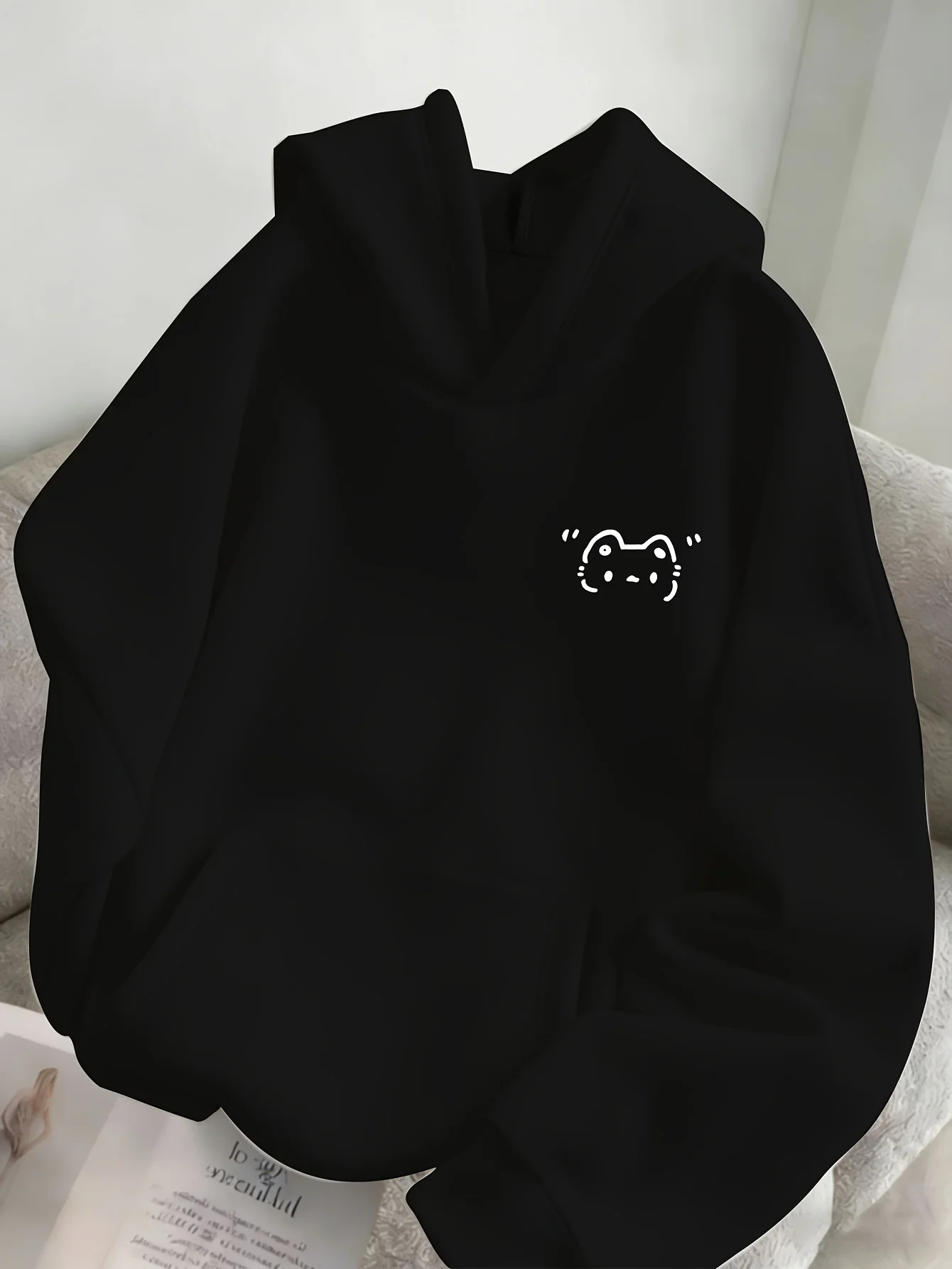 Women Fleece Lined Hoodie Spring Autumn Winter Korean Style Loose Hooded Sweatshirt Ladies Minimalist Trendy Reduce Age