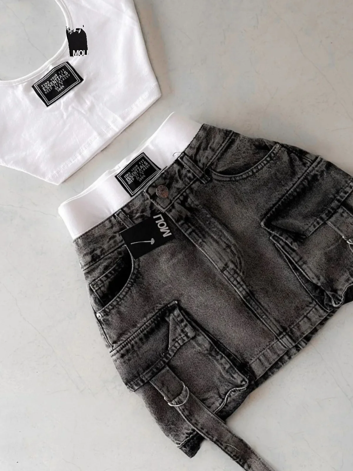 

Gothic Sle ort Skirt with ket for Women High Waist A-Line Polyester Vintage Sexy Faion Spring Collection